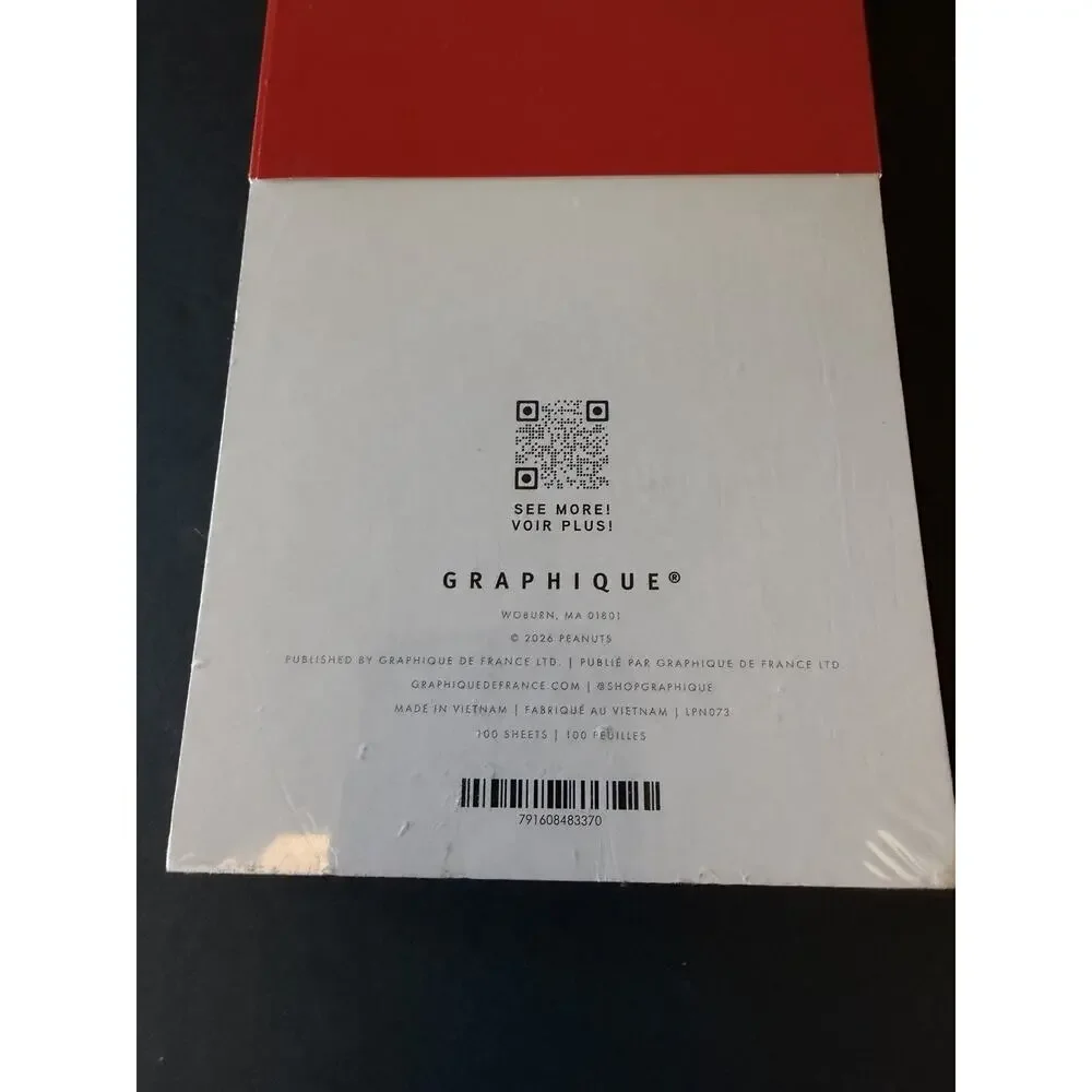 Graphique Snoopy & Woodstock Lined Note Pad 4x9in-100 Sheets~NEW! Fast Shipping!